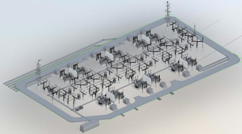 Modèle de poste de sous-station de centre de données