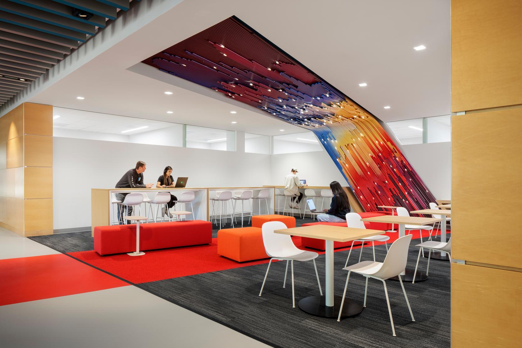 Renovation of server room facilities, student study areas and offices on the campus of UC San Diego in the Computer and Science Engineering building. Designed by Miller Hull and construction by Align Builders.
